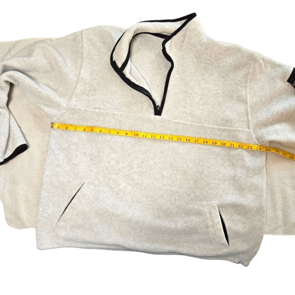 Prospirit Men's XL Pullover Fleece Light Gray Zippered Placket 3 Pockets - Picture 4 of 7